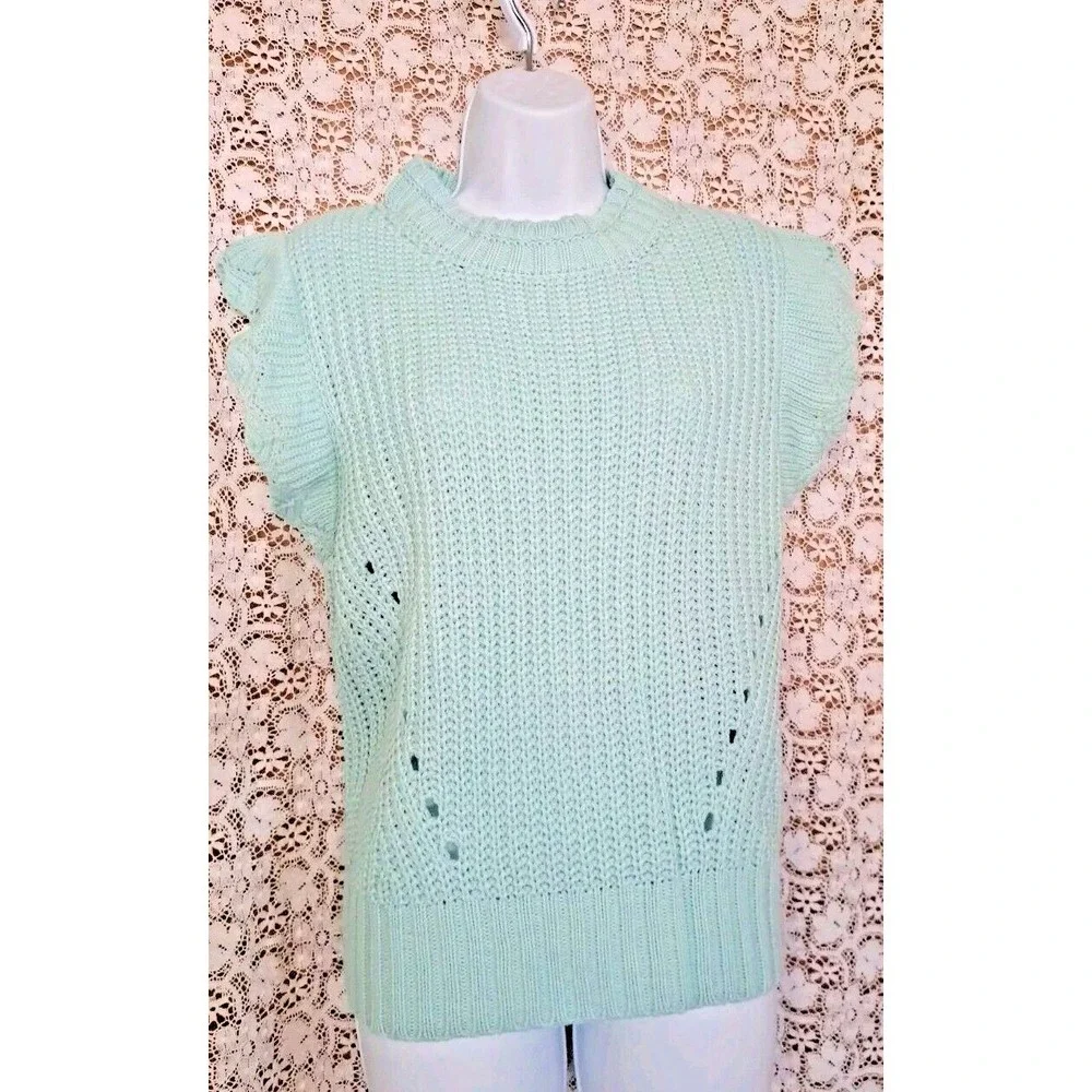 Sew In Love Sweater‎ Vest Size Small Mint Green Preppy  Cottage Core Grandma